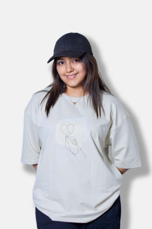Biege Blend Love Oversize T-shirt