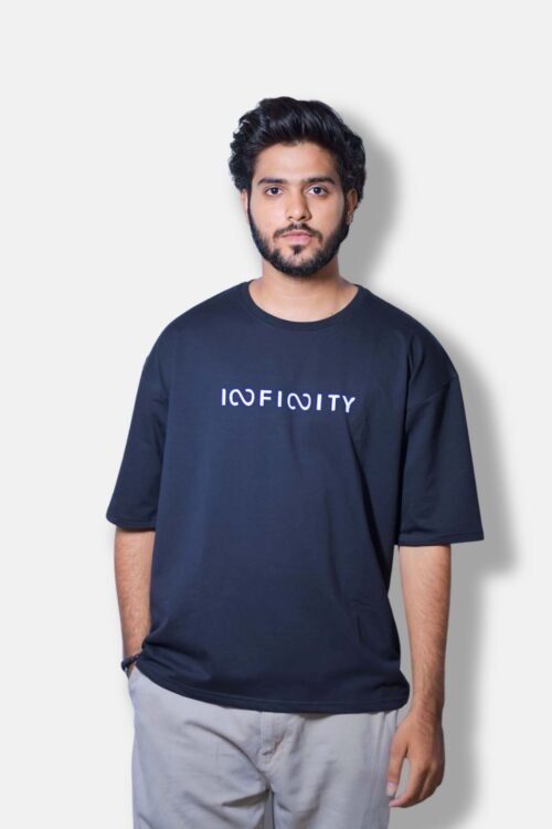 Black Infinity Unisex Oversize  T-shirt