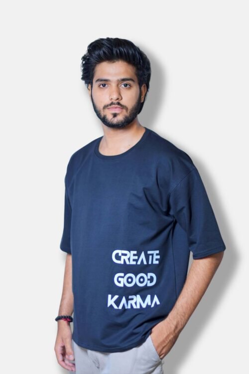 Black Create Good Karma Unisex Oversize T-shirt