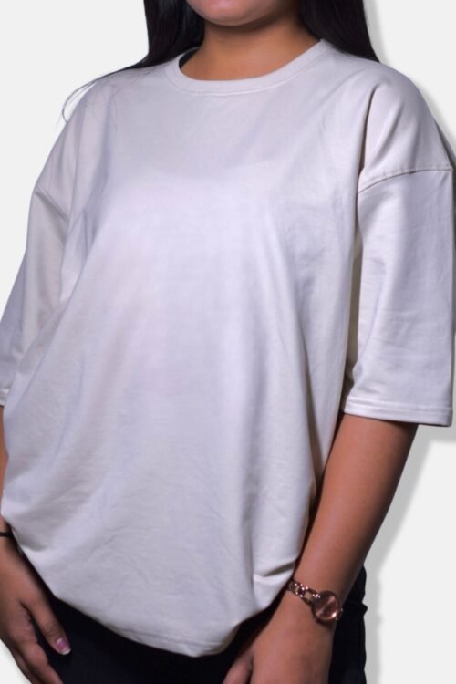 Biege Plain Unisex Oversize T-shirt