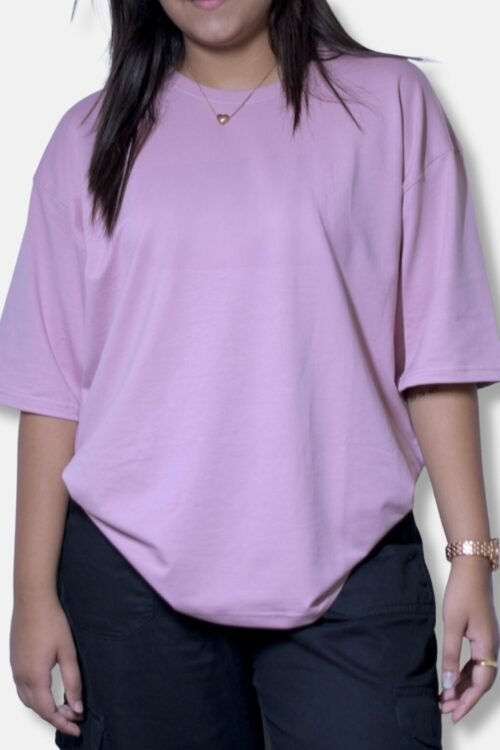 Pastel Pink Plain Unisex Oversize T-shirt