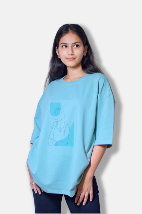 Mint Muse Lines oversize T-shirts