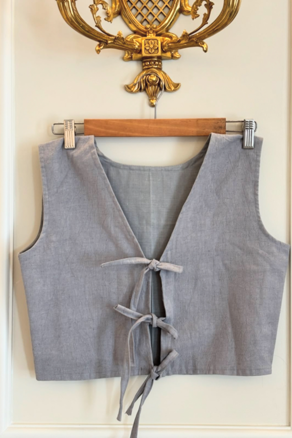 grey khadi cotton tie up top